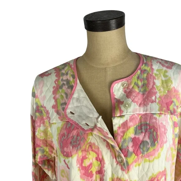 Vintage women’s quilted paisley button up acetate jacket SZ‎ S - Picture 4 of 10